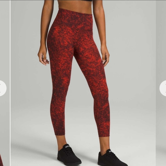 Lululemon Wunder Train High-Rise Tight 25" Sz 8 Autumn Red - Picture 3 of 11